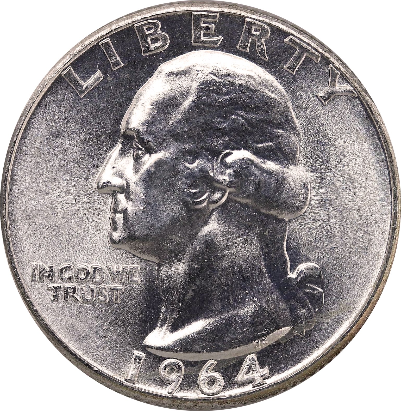 1964 Quarter Obverse - Quarter (1540x1576), Png Download