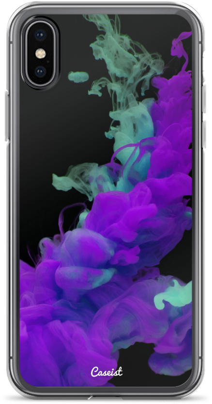 Teal & Purple Smoke Iphone Case - Purple And Blue (1000x1000), Png Download