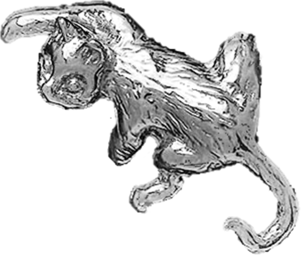 Climbing Cat Sterling Silver Ear Cuffs Earrings - Sketch (1024x870), Png Download