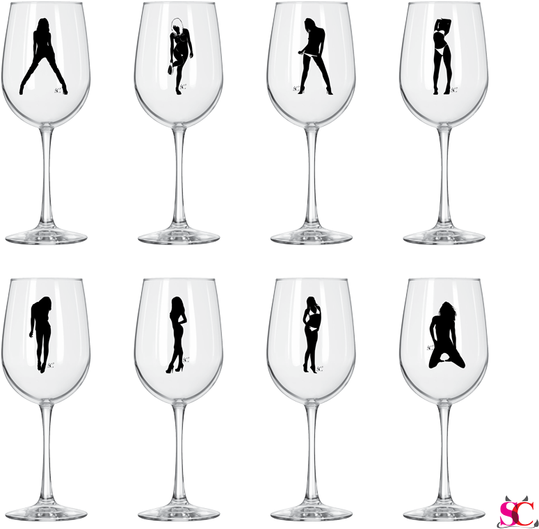 8 Sexy Woman Glasses - Wine Glass (900x900), Png Download