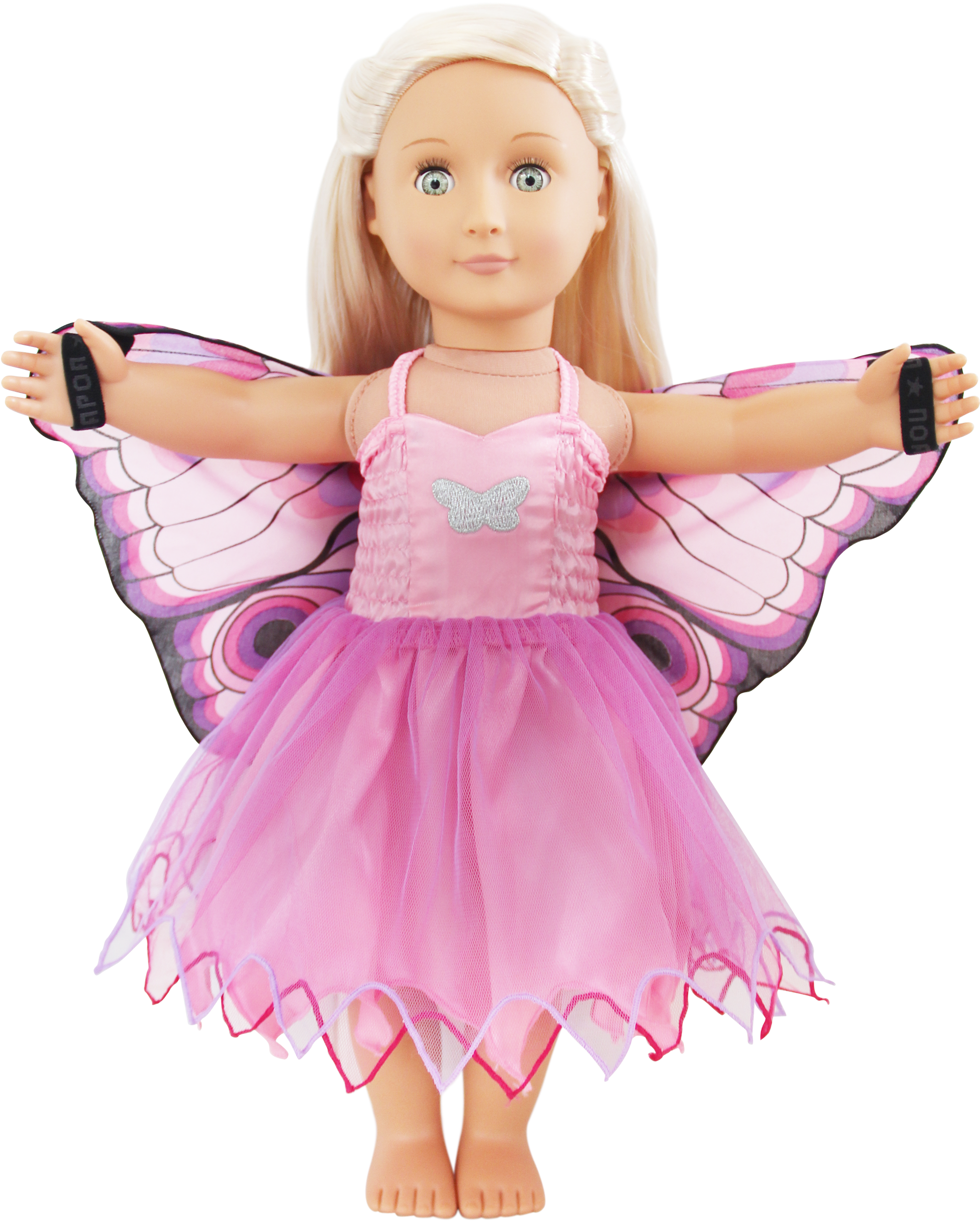 Pink Butterfly Dress Douglas Toys - Barbie (2028x2582), Png Download