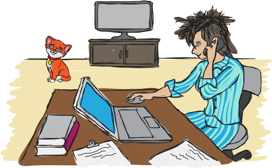 Svg Transparent Workguru Or The Art Of Teleworking - Working From Home Clipart (1000x642), Png Download