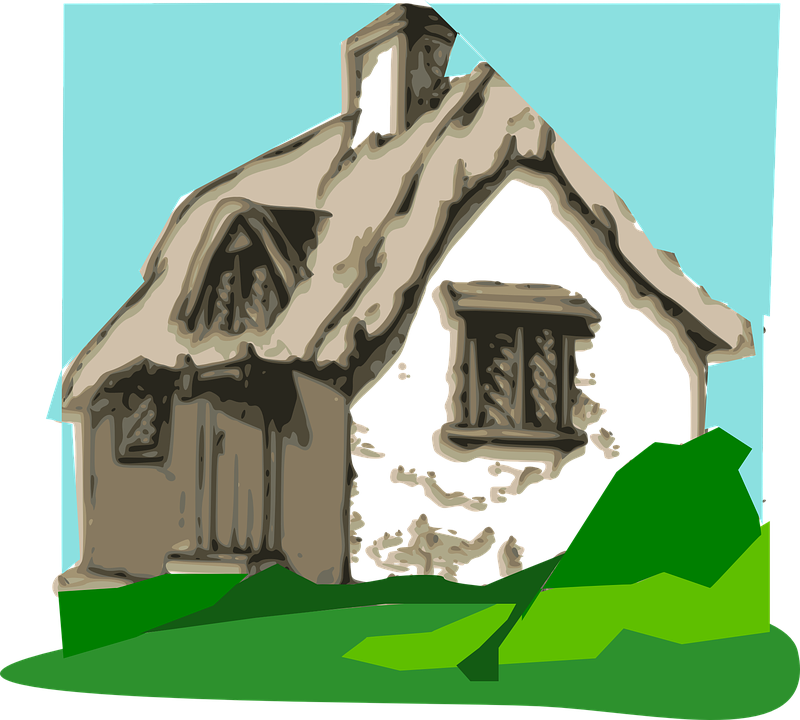 Old House Clipart English Cottage - Nipa Hut Silhouette Png (800x720), Png Download