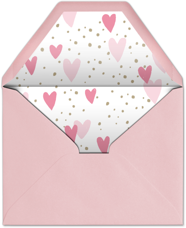 With Love Hearts Invitation Evite - Envelope (620x765), Png Download