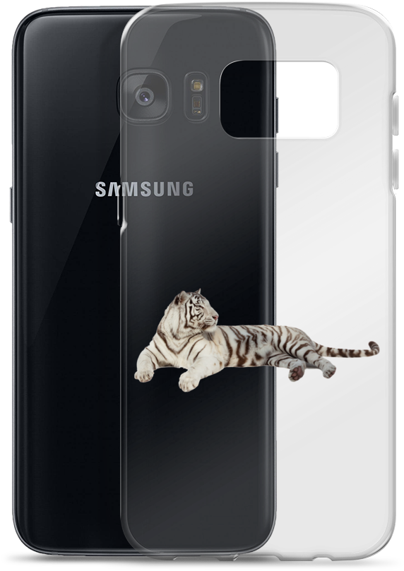 White-tiger Print Samsung Case - Samsung (1000x1000), Png Download