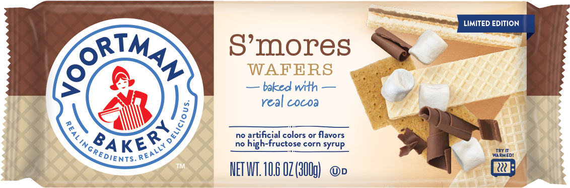 S'mores Wafers - Voortman S Mores Wafers (1200x447), Png Download