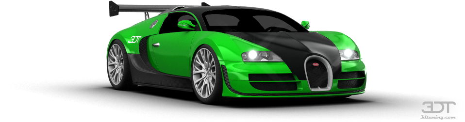Bugatti Veyron Coupe 2005 Tuning - Lamborghini Huracan Custom Green (1004x373), Png Download