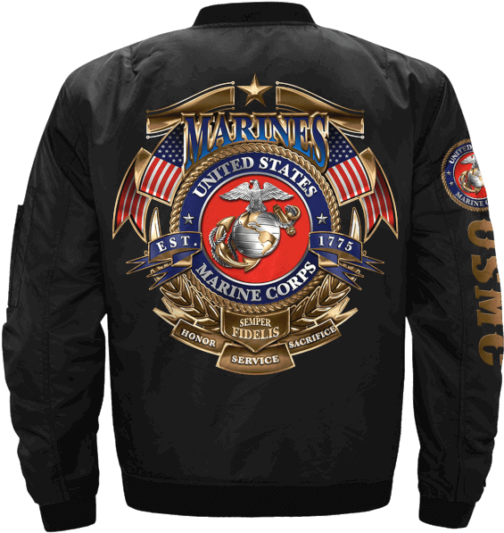 Com United States Marine Corps Veteran Over Print Jacket - Marine Corps Birthday (640x640), Png Download