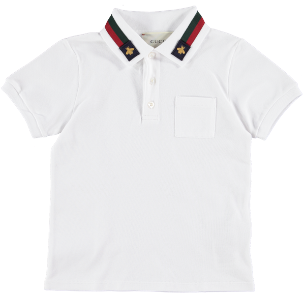 Picture Of Insect Applique & Stripe Collar Polo Shirt - Gucci Baby Polo Shirt (600x600), Png Download