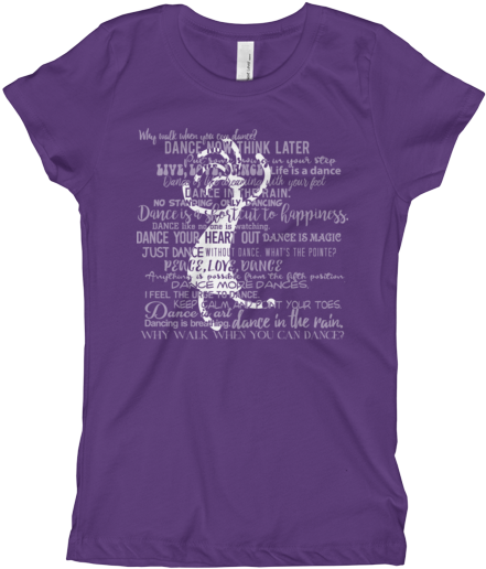 Dance Sayings Imprint On Girl's Tee Shirt - Reindeer (600x600), Png Download