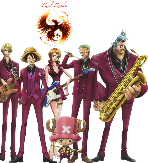 Strawhat Music Band 1 Photo Strawhatband1b-1 - One Piece (583x641), Png Download