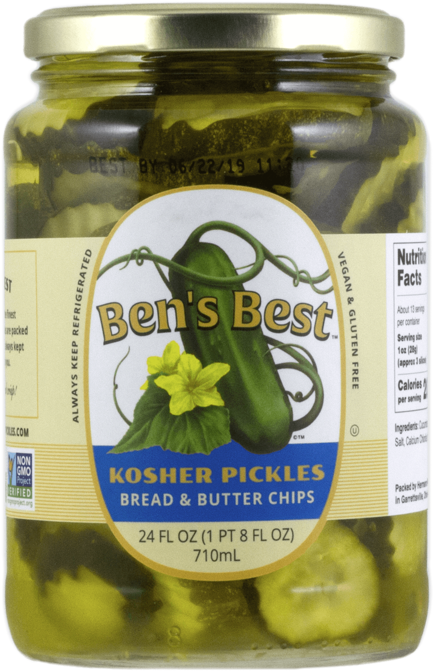 Bens Best Bread Butter Chips Opt - Pickled Cucumber (1000x1493), Png Download