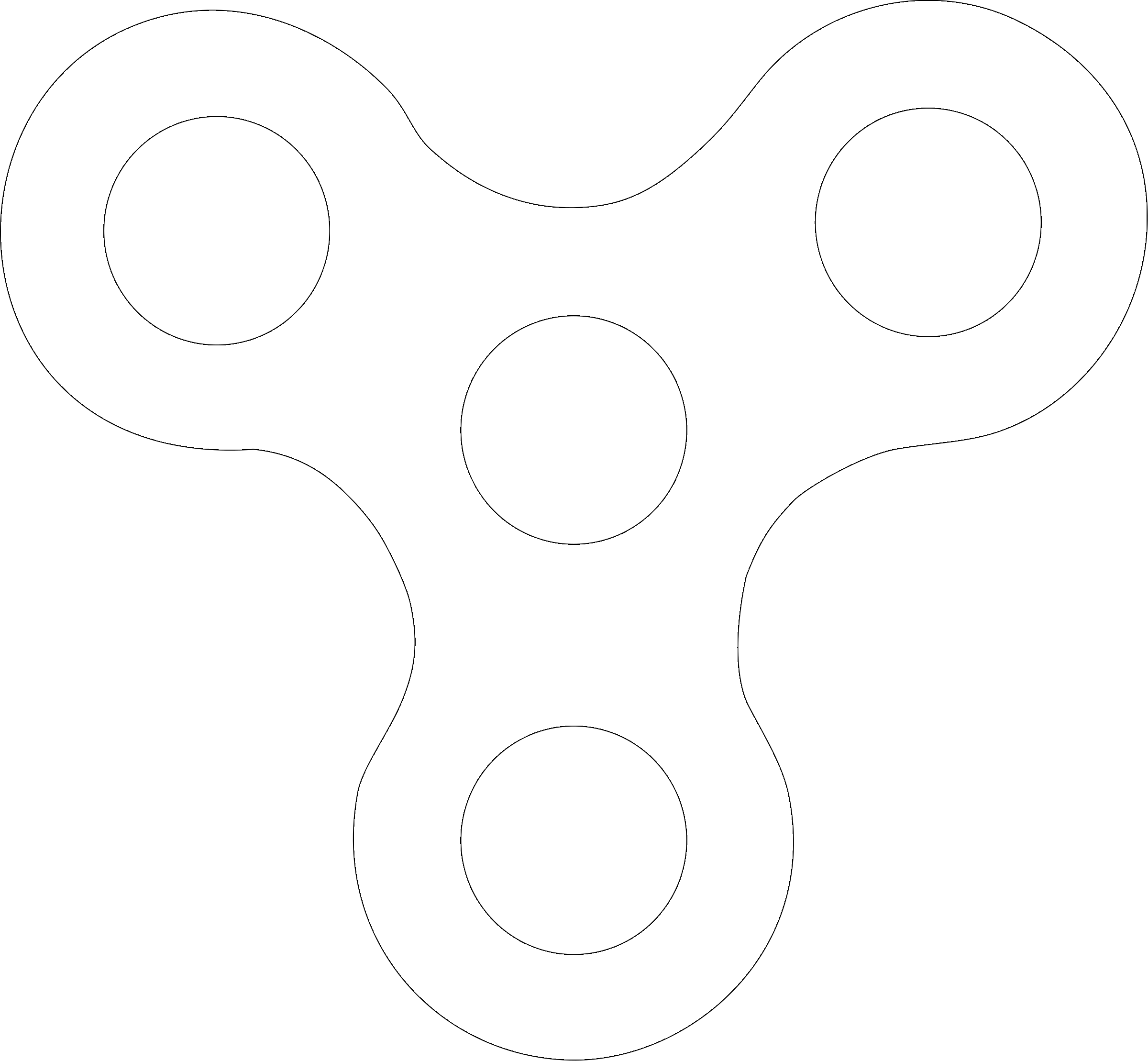 Fidget Spinner Logo Black And White - Line Art (2400x2218), Png Download