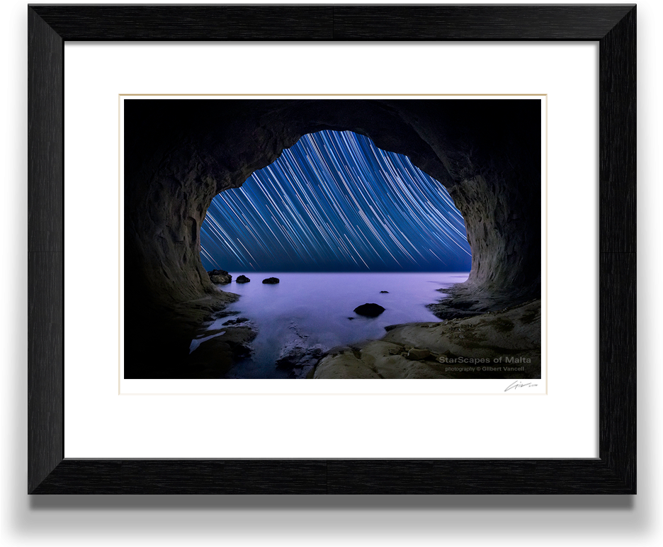 Star Trails In Sea Cave - Picture Frame (1000x847), Png Download