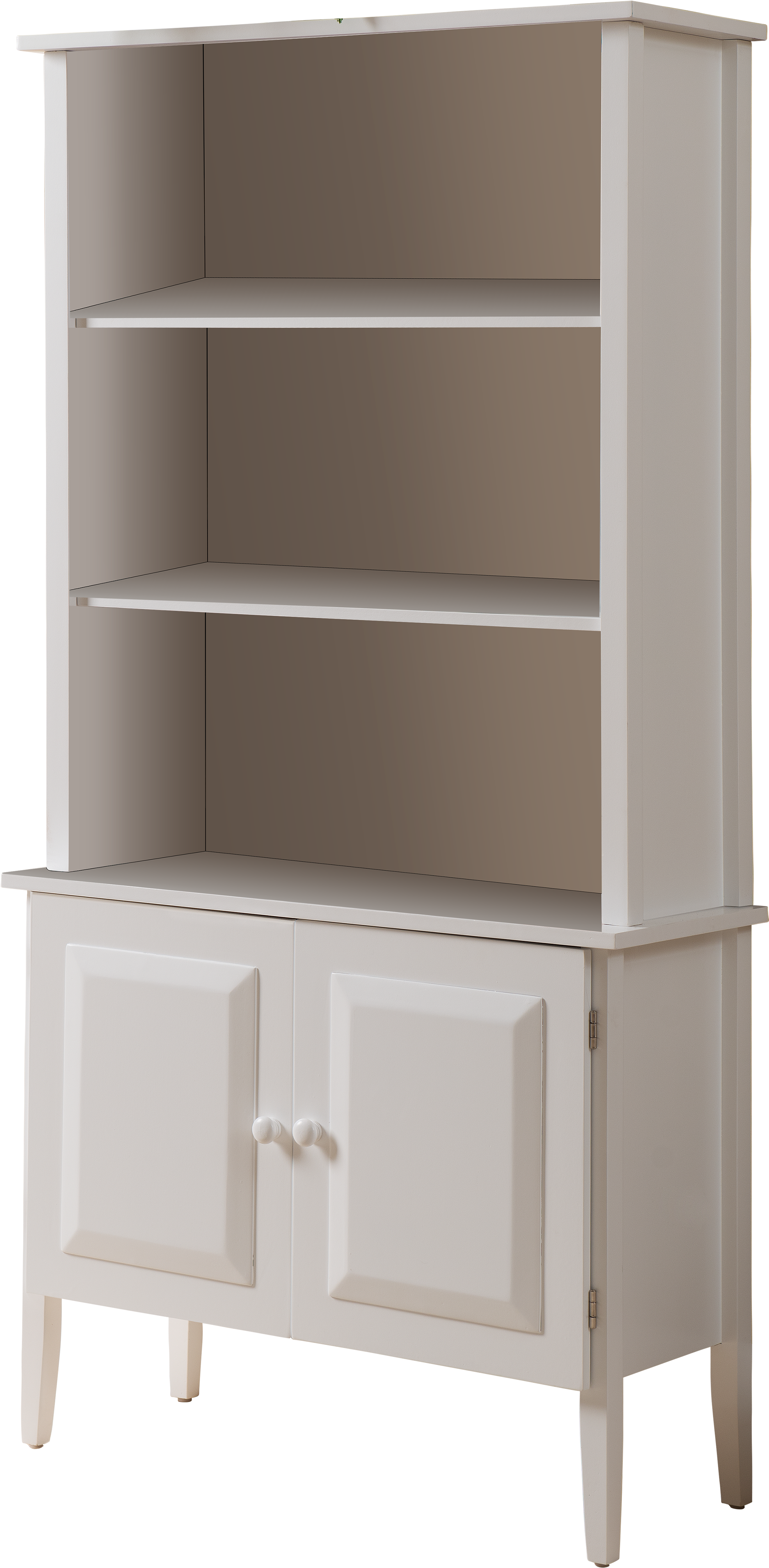 White Wood Contemporary 5 Shelf Kids Bookcase Storage - Hutch (2500x4712), Png Download