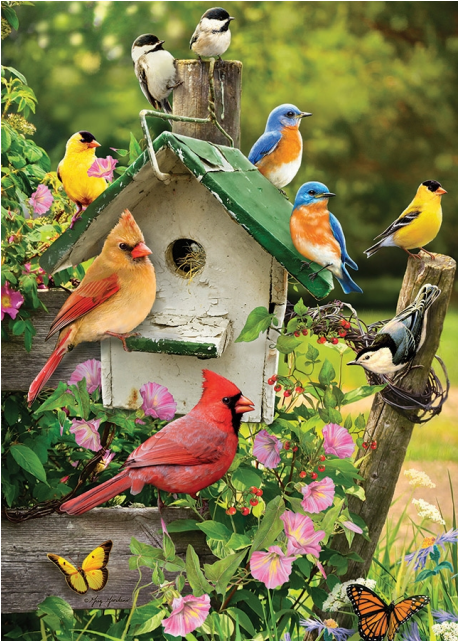 Singing Around The Birdhouse - Пъзел Cobble Hill Лятна Къщичка За Птици (640x640), Png Download