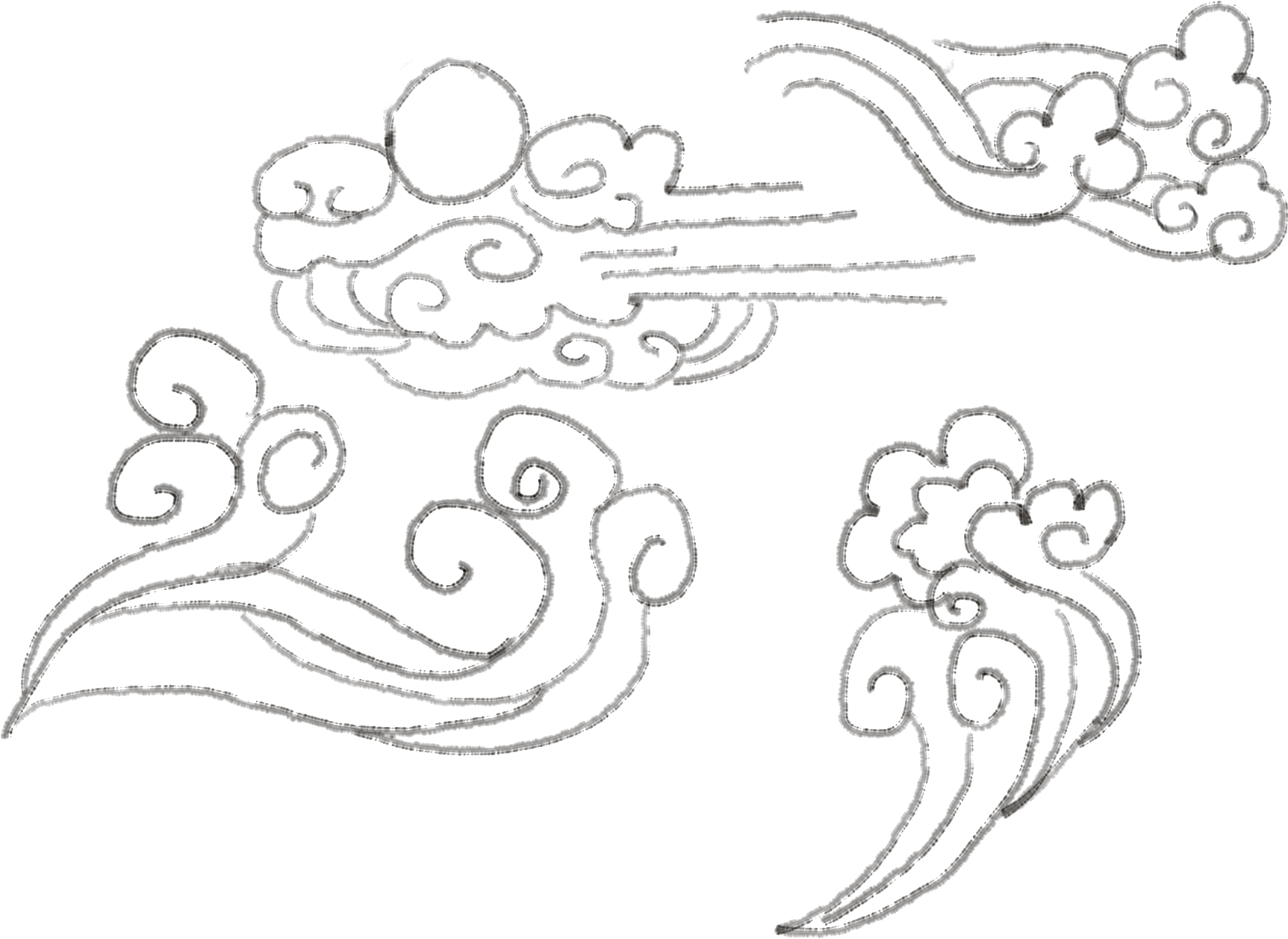 Linear Ink Element Auspicious Cloud Png And Psd - Line Art (2000x2000), Png Download