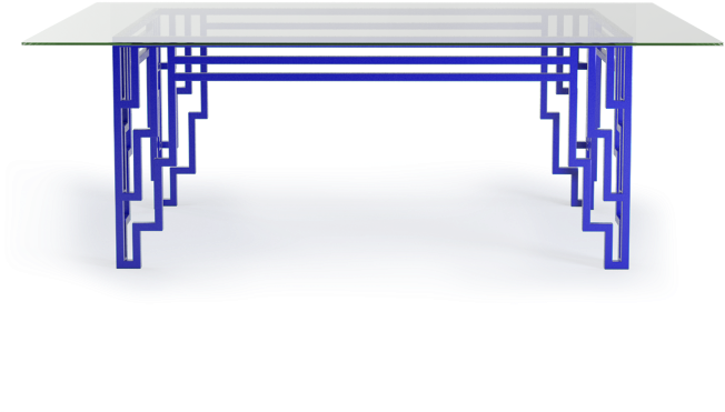 Modern Art Deco Electric Blue Furniture Design Table - Coffee Table (670x670), Png Download