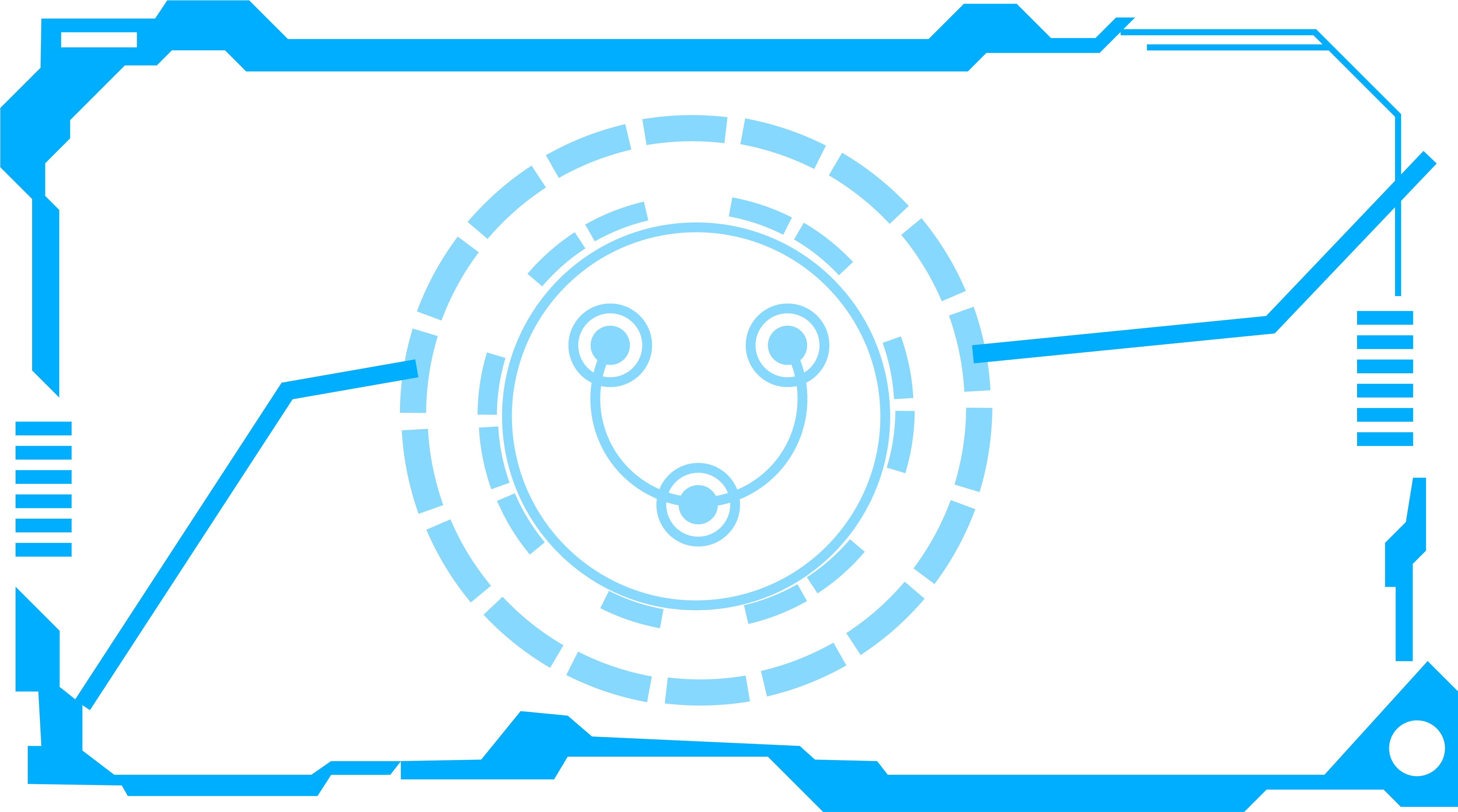 Border Future Blue Technology Png And Vector Image (8334x8334), Png Download