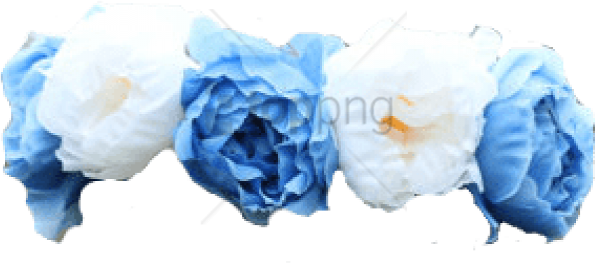Free Png Download Blue Flower Crown Transparent Png - Blue Transparent Flower Crown (850x417), Png Download