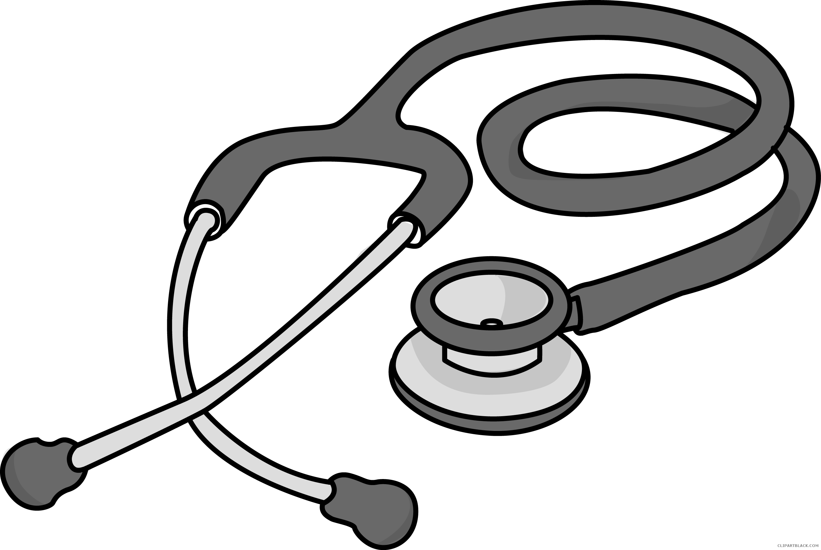 Vector Black And White Download Clipartblack Com Tools - Clip Art Stethoscope (2730x1829), Png Download