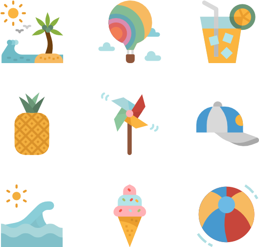 Beach Vector Theme (600x564), Png Download