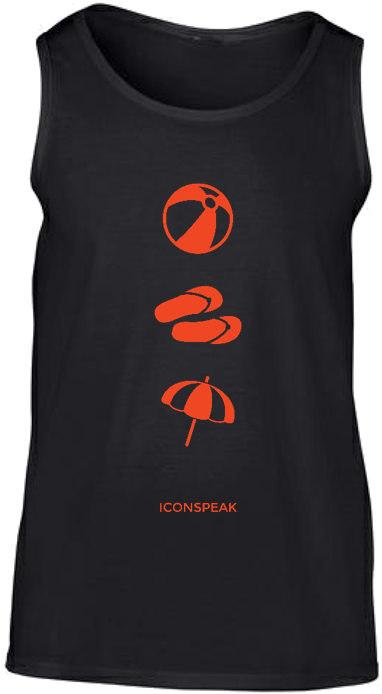 Iconspeak Beach Story Men's Tanktop - Active Tank (612x765), Png Download