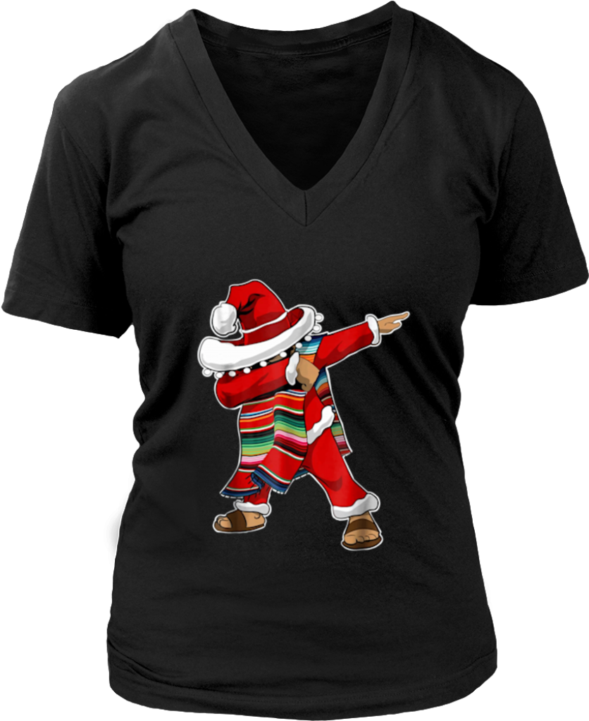 Download Christmas Sombrero Dabbing Mexican Poncho Santa T Shirt T Shirt Full Size Png Image Pngkit