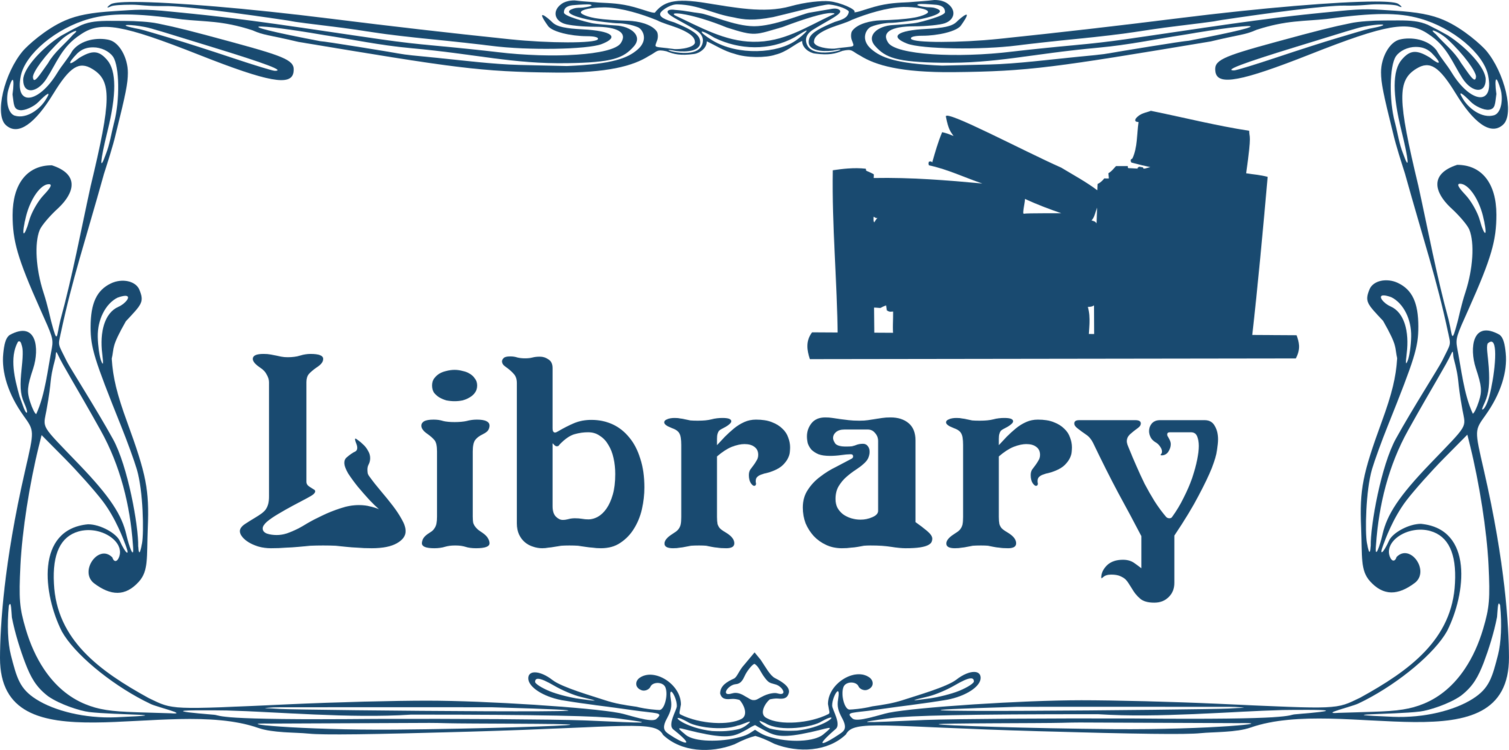 School Library Art Nouveau Ornament Door Sign - Clipart Library Sign (1509x750), Png Download