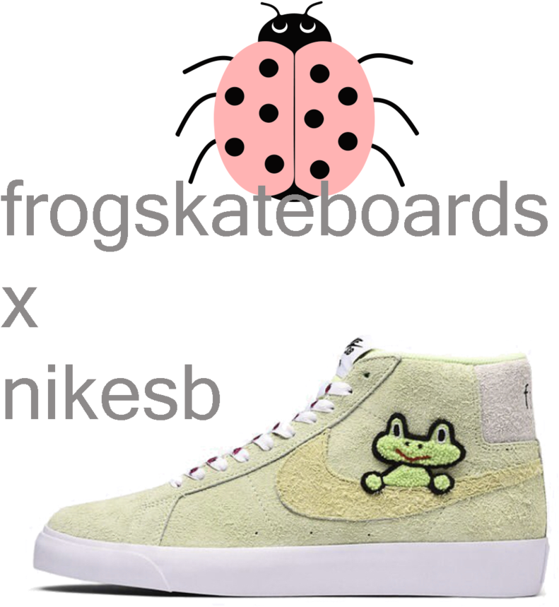 Nike Blazer X Frog Skateboards (971x1024), Png Download