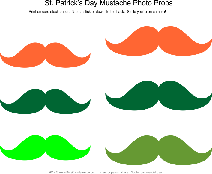 Patricks Day Mustache Photo Booth Props - Plot (707x583), Png Download