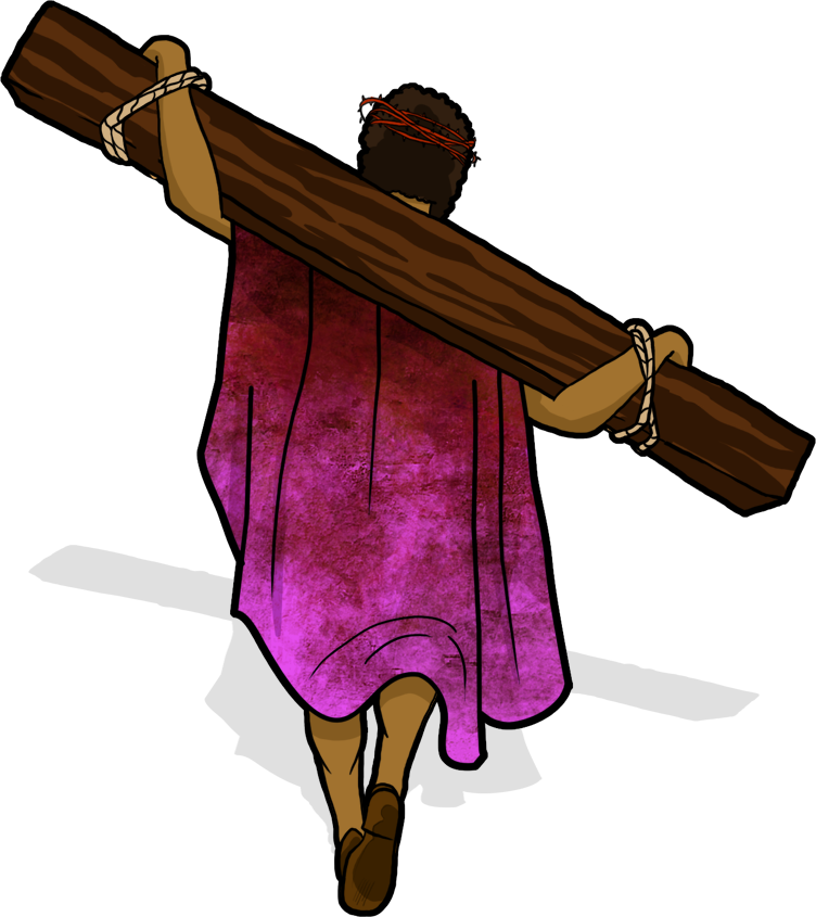 Dying Clipart Diploma - Jesus Carrying His Cross Beam (752x845), Png Download