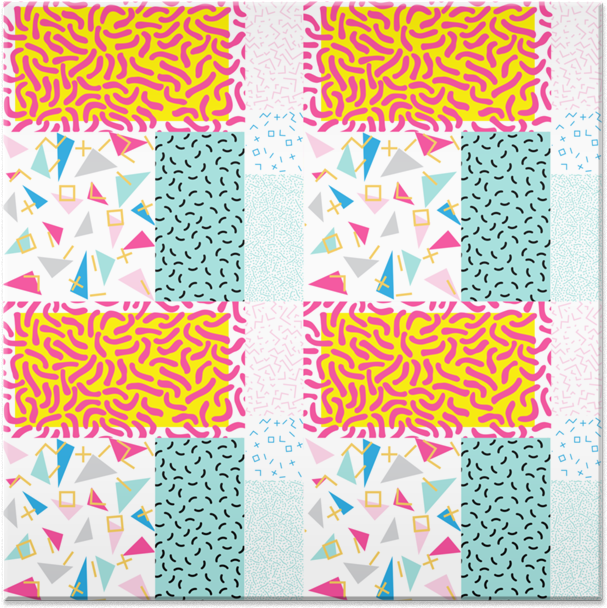 Azulejo 90's Pattern Funky Colors De Tobias Fonsecana (800x800), Png Download