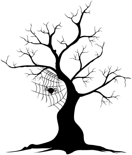 0, - Black Halloween Trees Png (513x600), Png Download