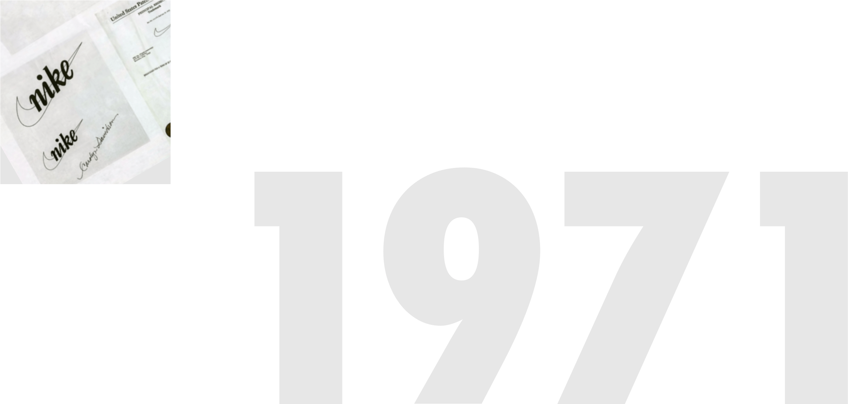 The Swoosh Is Born In 1971, A Student Of Phil Knight, - Nike 1971 (3800x1680), Png Download