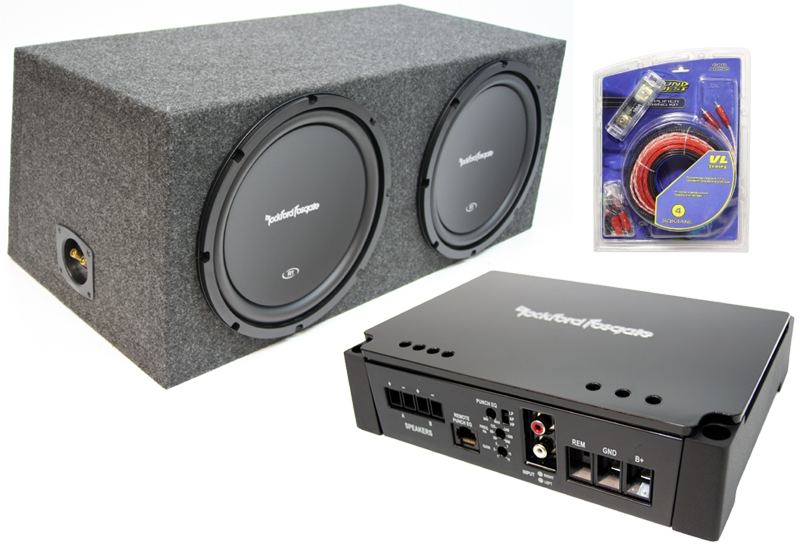 Rockford Fosgate Dual 12" Powered Loaded Rearfire Sub - Dual 12 Sub Box F250 (800x547), Png Download