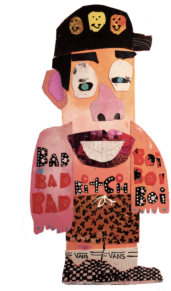 Bad Bitch Boi Wood, Plastic, Pvc, Acrylic, Mirror 4 - Cartoon (720x960), Png Download