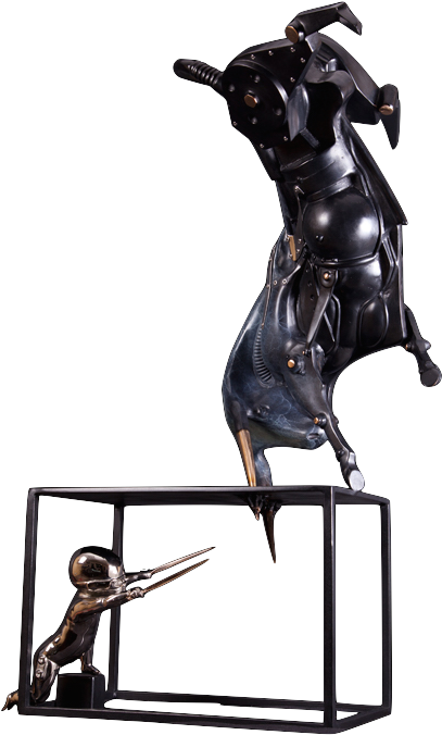 "flying Bull" - Bronze Sculpture (799x799), Png Download