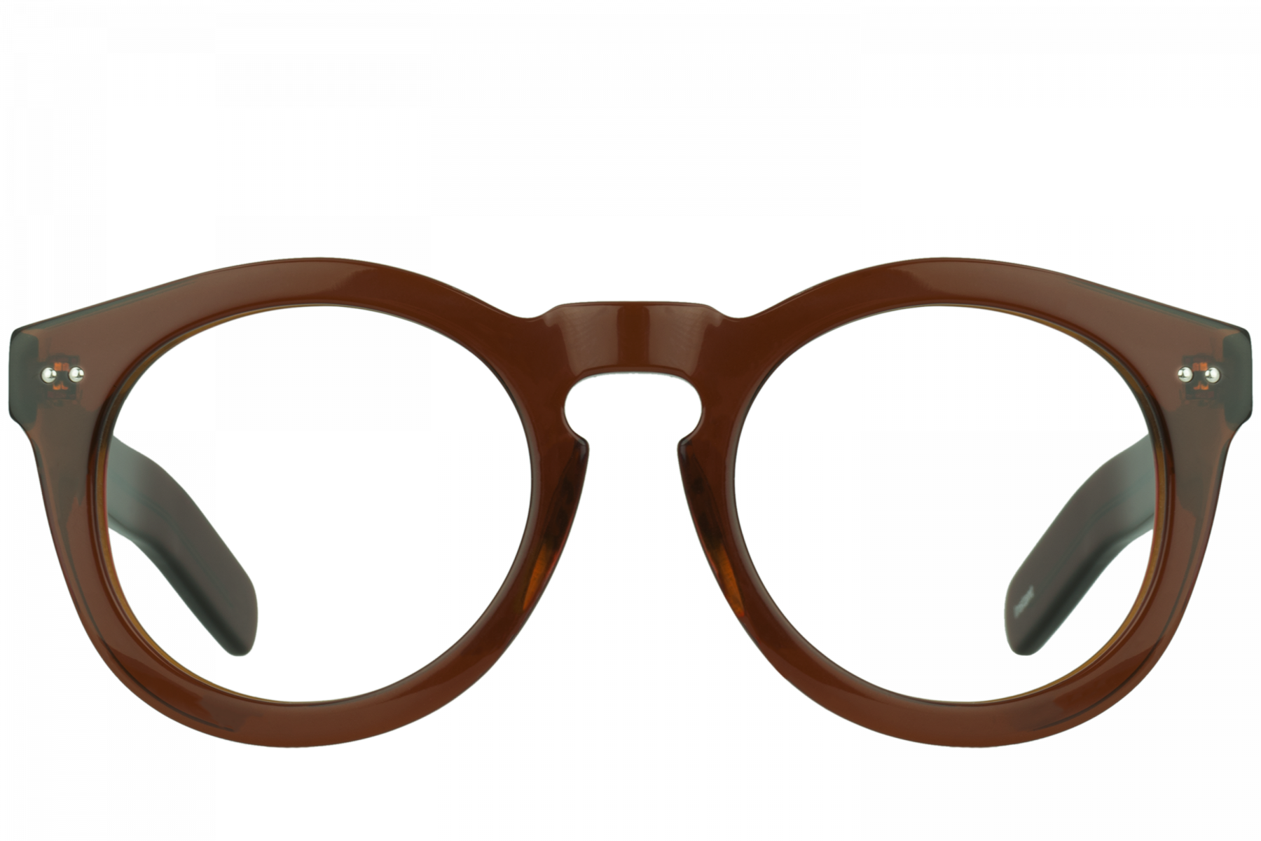 Png Free Download Instant Round Glasses Polette - Brown Round Glasses (1800x1200), Png Download