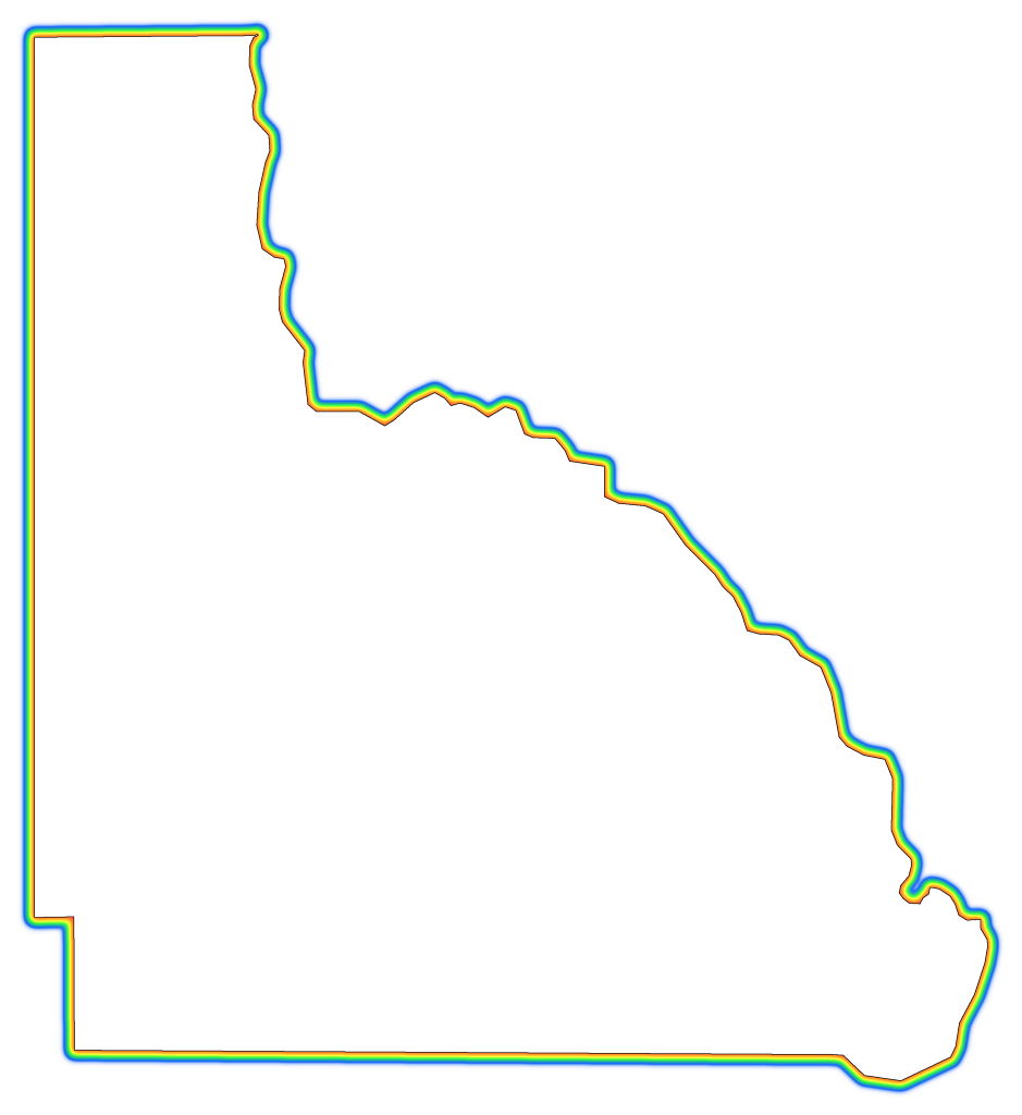 A Rainbow Outline Around A Map Of Lafayette (939x1024), Png Download