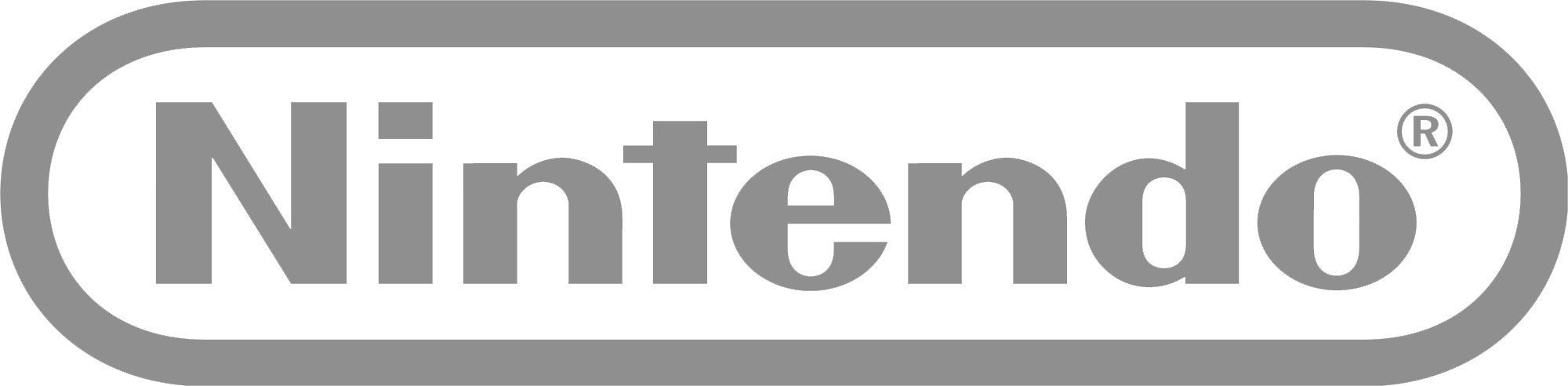 Nintendo Logo - Nintendo Logo Grey Png (2000x492), Png Download