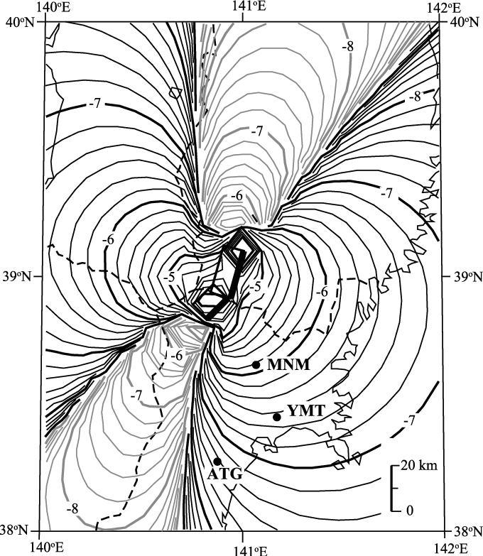Distribution Of Static Volumetric Strain Changes Associated - Line Art (680x783), Png Download