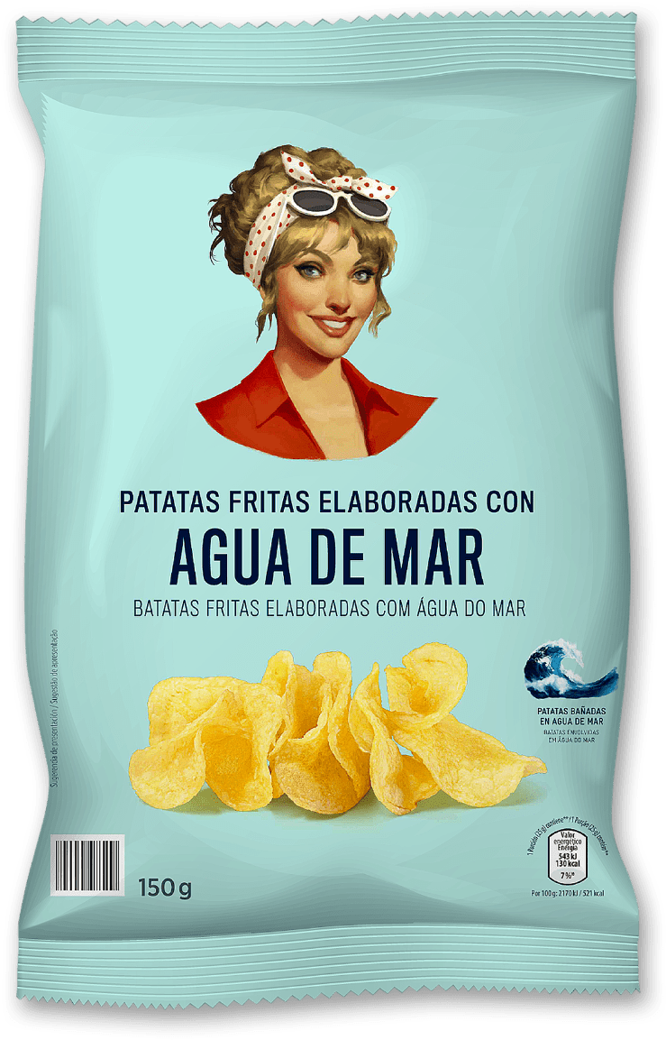 Batata Frita Água Do Mar, 150g - Potato Chip (1250x1250), Png Download