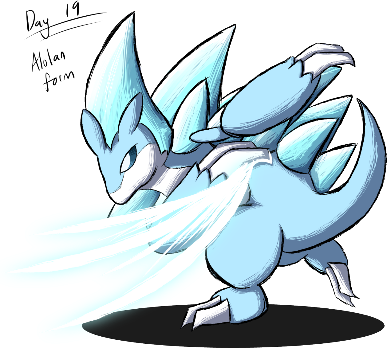 Art Scribbles Alolan Sandslash Pokecember Alolan Pokemon - Cartoon (1280x1215), Png Download