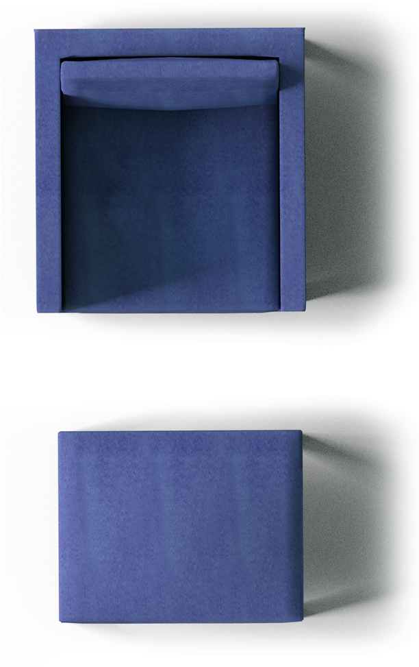 Download Karlstad Footstool And Armchair Top Blue Sofa Top View Png