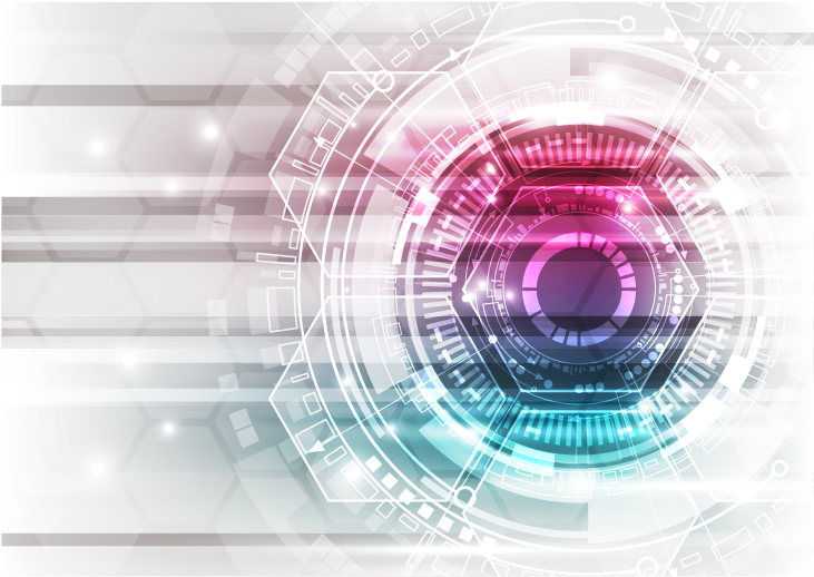 Colorful Point Geometry Poster High Circle Technology - Plano De Fundo Para Cartaz Em Png (730x545), Png Download
