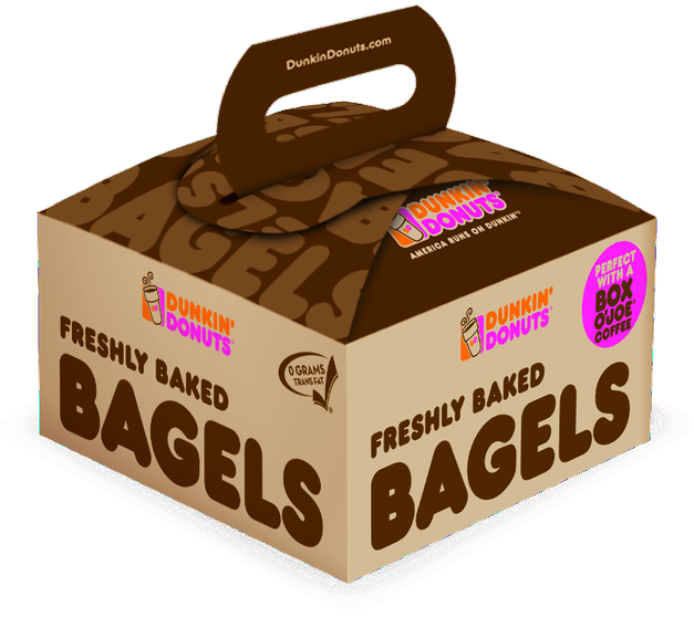 Dunkin' Donuts® Bagels Box Illustration For Approvals - Chocolate (640x578), Png Download