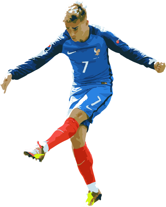 Att Antoine Griezmann Atletico Madrid Francia - Kick Up A Soccer Ball (600x850), Png Download