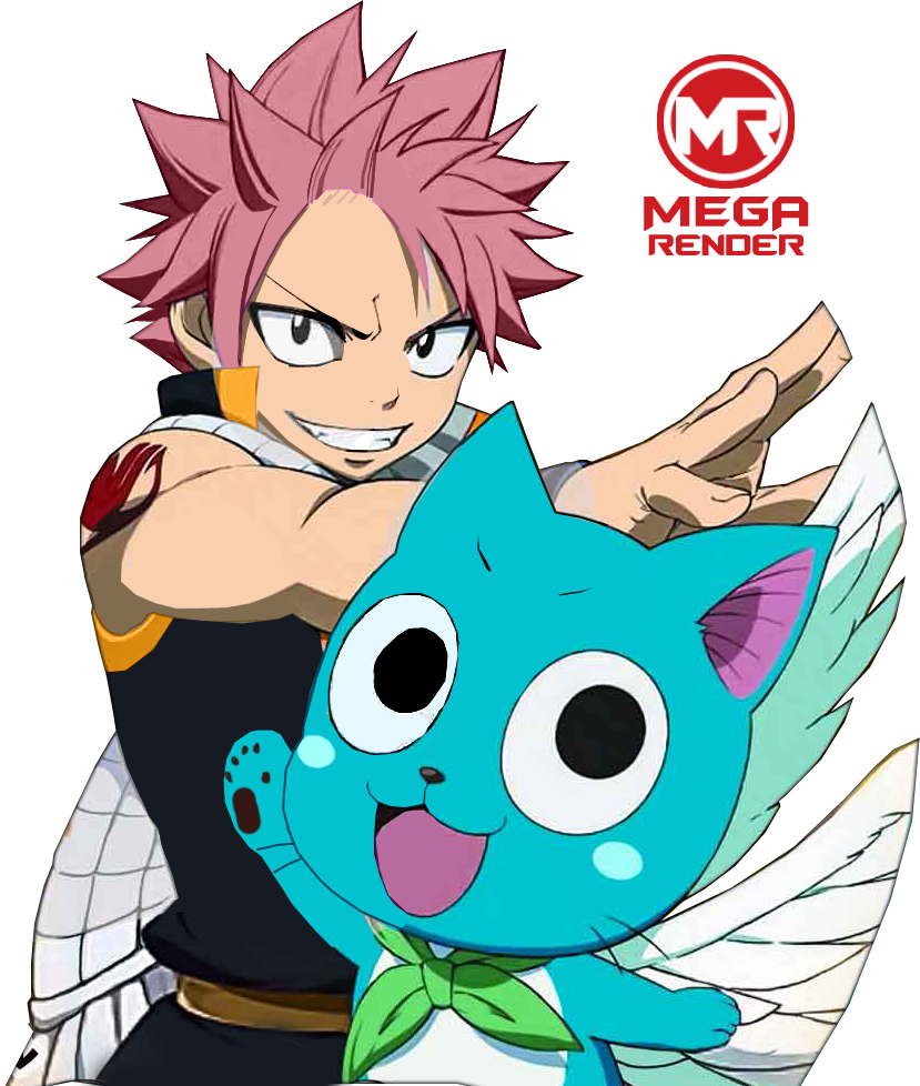 Render Fairy Tail Natsu E Happy - Fairy Tail Natsu And Happy (829x978), Png Download