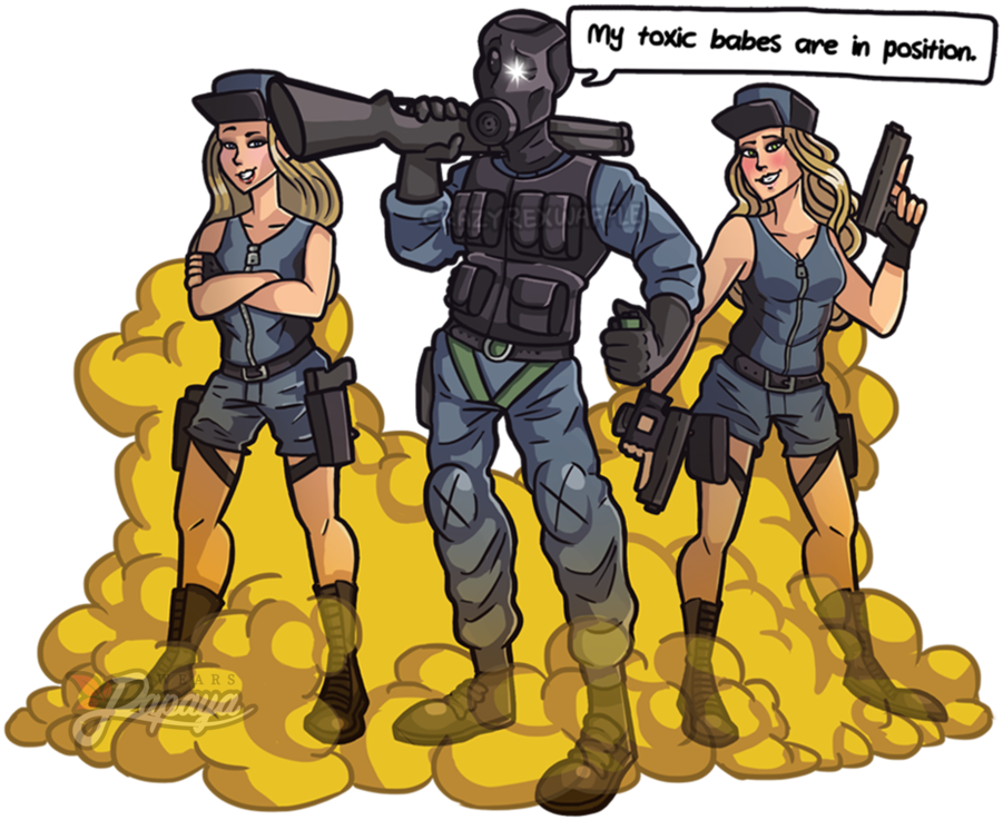 View Samegoogleiqdbsaucenao Smoke Toxic Babes Siege (1024x768), Png Download